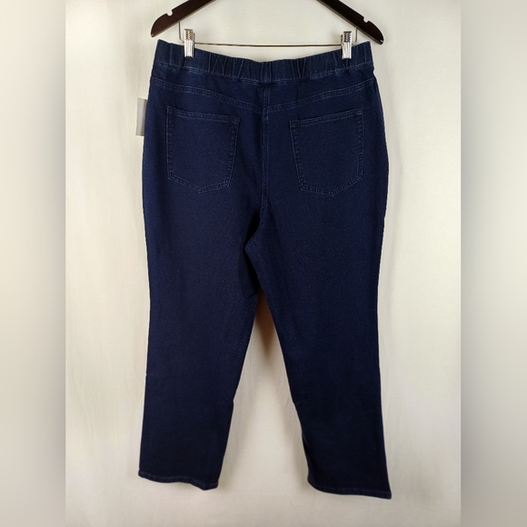NWT Quacker Factory Dream Jeannes Short Straight Leg Pants Large Indigo A292999 - Picture 3 of 9